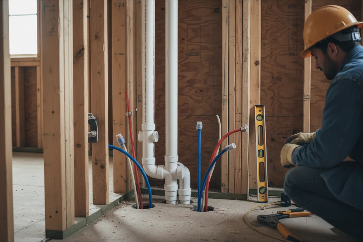 Drain and supply rough-in during Garbage Disposal Repair in Hurlburt Field